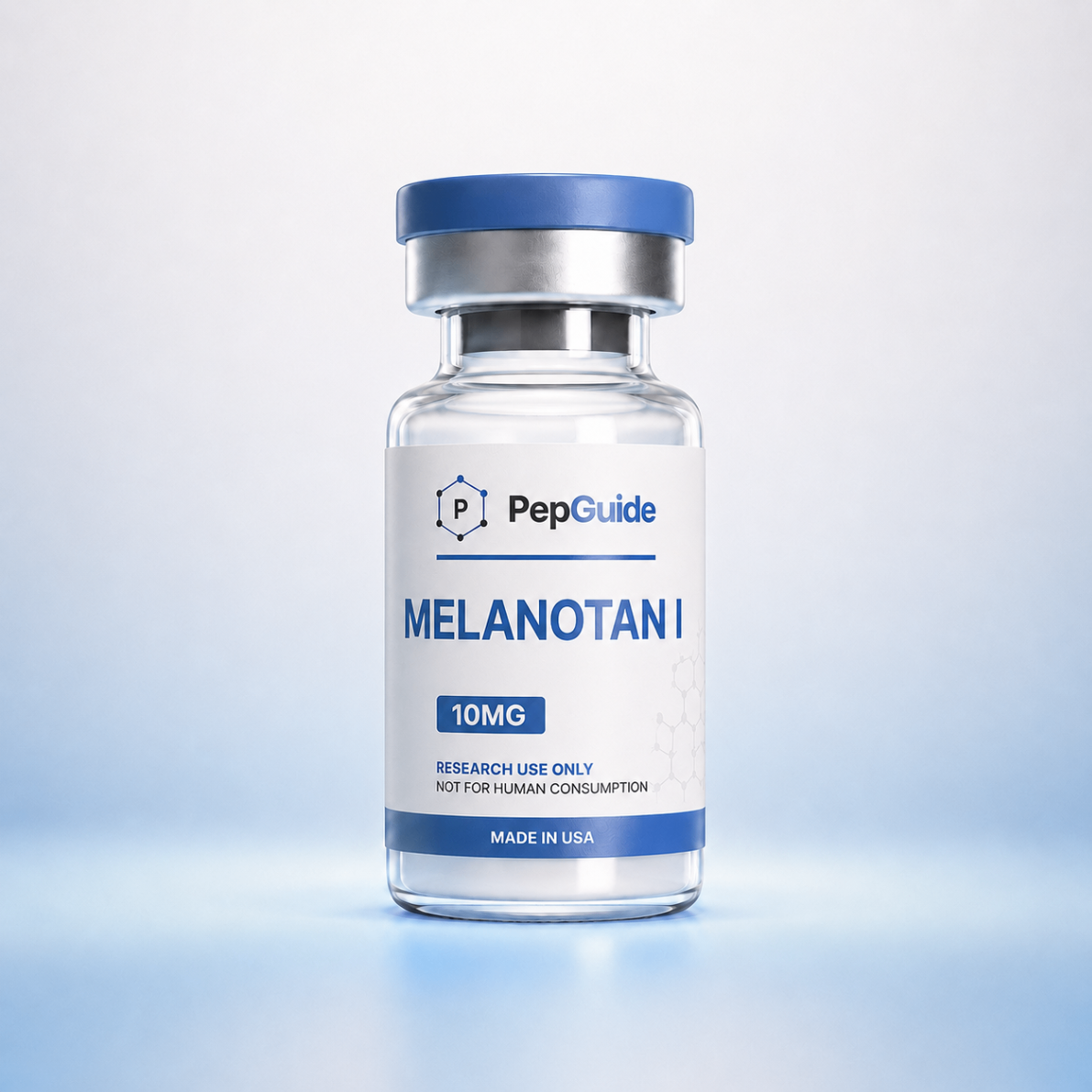 Melanotan I research peptide vial from PepGuide