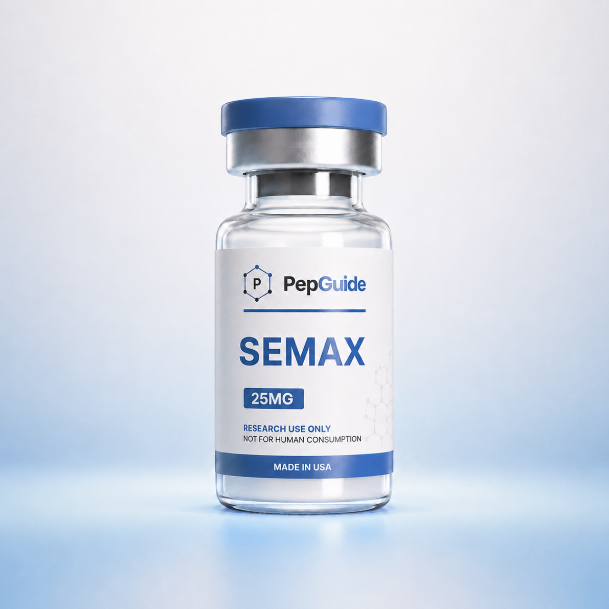 Semax research peptide vial from PepGuide